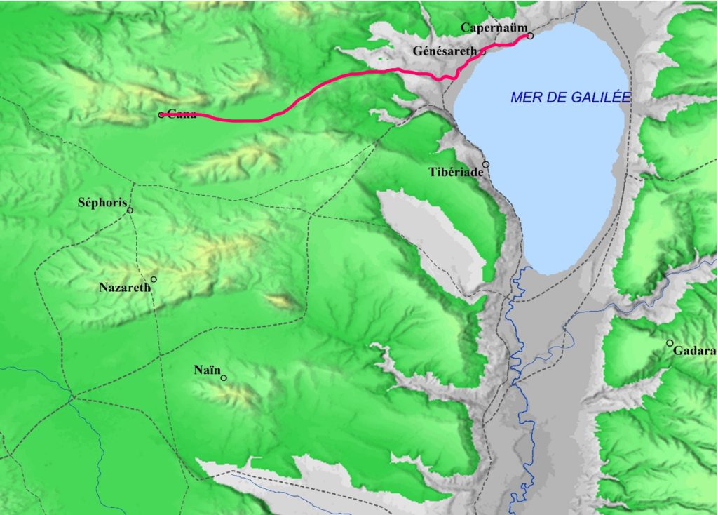Viaje de Caná a Cafarnaún